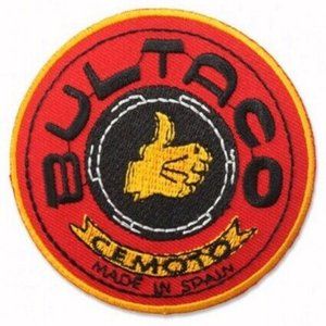 Bultaco Gold Trim Embroidered Iron-On Sew-On Patch - NEW